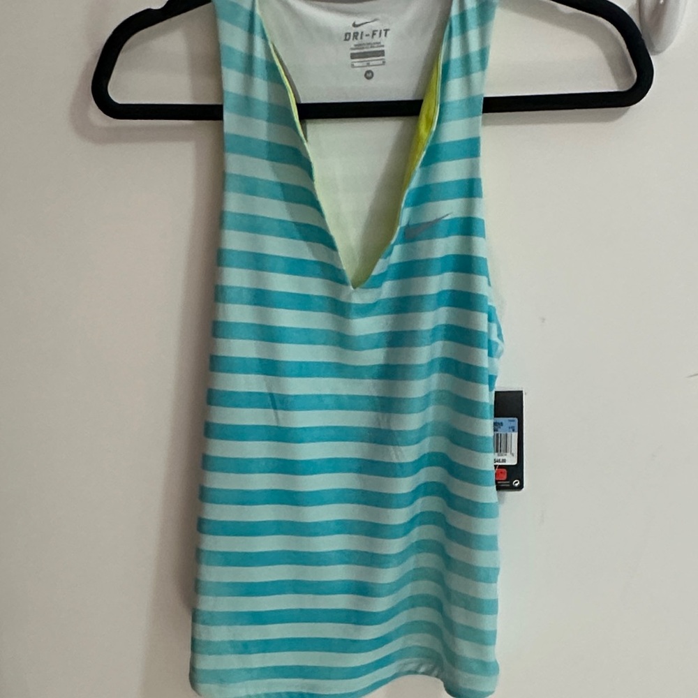 Nike Striped Blue and White Tank Top